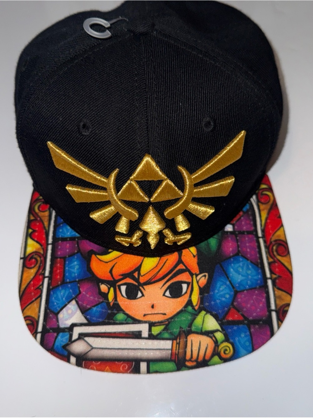 Legend Of Zelda Snapback Hat Ocarina Of Time Black Embroidered Graphic Print
